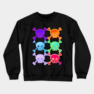 Skull and Crossbones Pirate Flag Multi Field Gradient Crewneck Sweatshirt